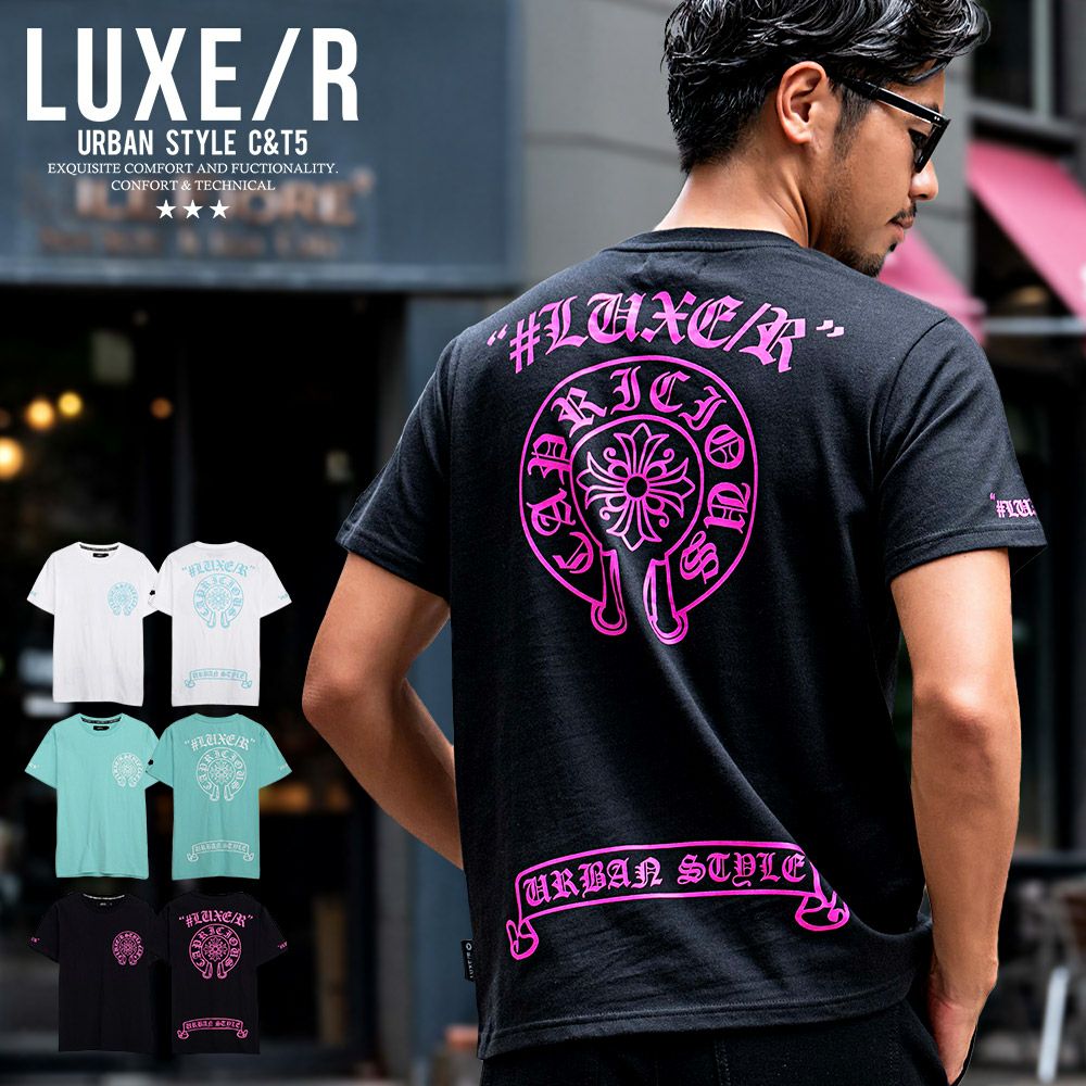 半袖Tシャツ メンズ LUXE／R(ラグジュ)クルーネック サークルロゴ半袖T