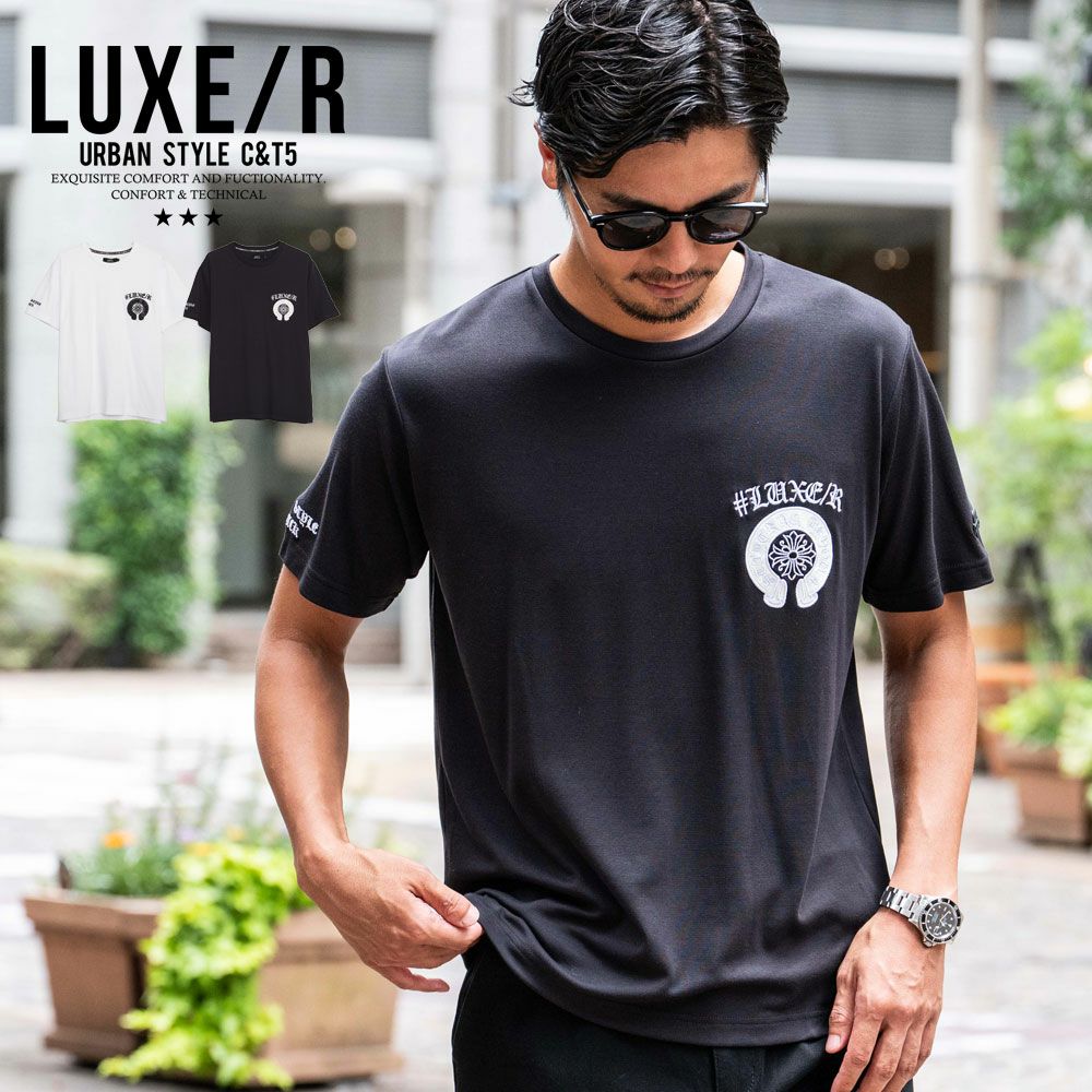 半袖Tシャツ メンズ LUXE／R(ラグジュ)クルーネック サークルロゴ半袖T
