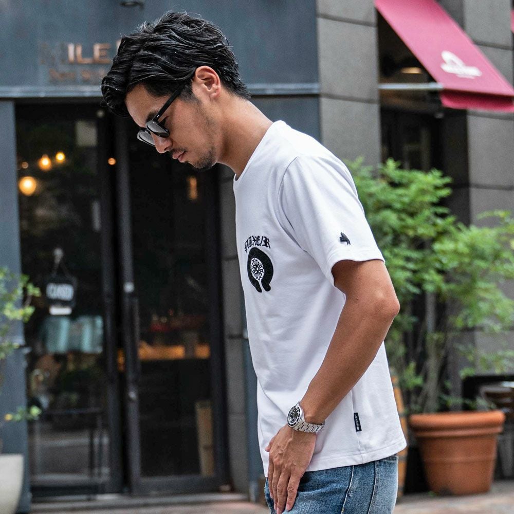 半袖Tシャツ メンズ LUXE／R(ラグジュ)クルーネック サークルロゴ半袖T