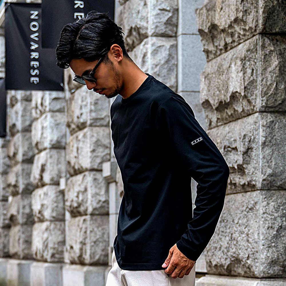 長袖Tシャツ メンズ CavariA(キャバリア)コットンタッチポリエステル