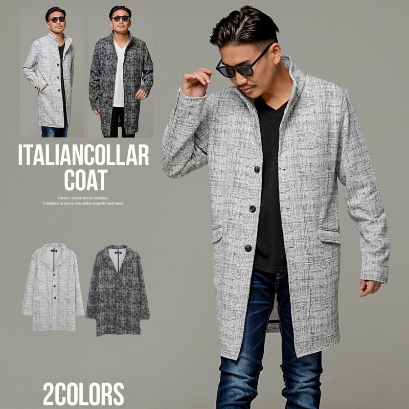 CavariA(キャバリア)モザイクチェックイタリアンカラーコート/全2色