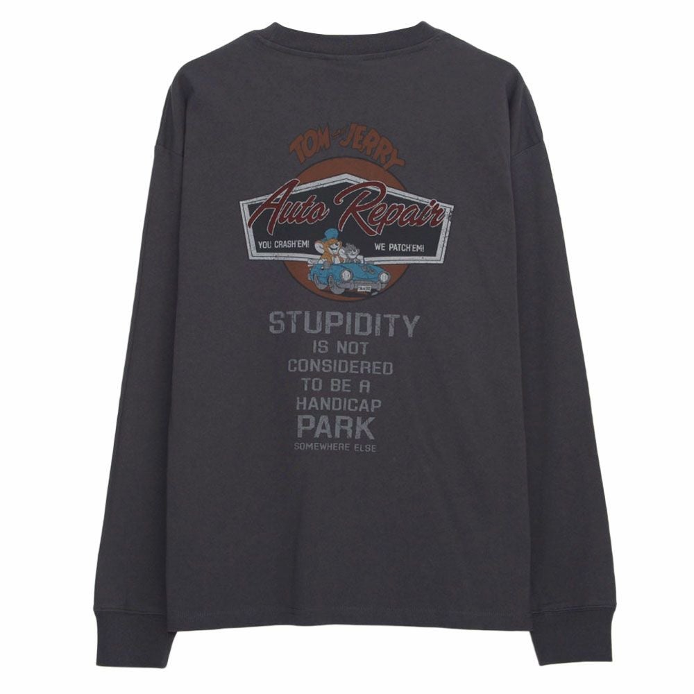 長袖Tシャツ メンズ TOM&JERRY(トム&ジェリー)ピグメント風