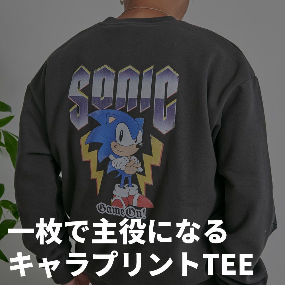 スウェット メンズ SONIC 裏起毛ピグメント風ヴィンテージ加工
