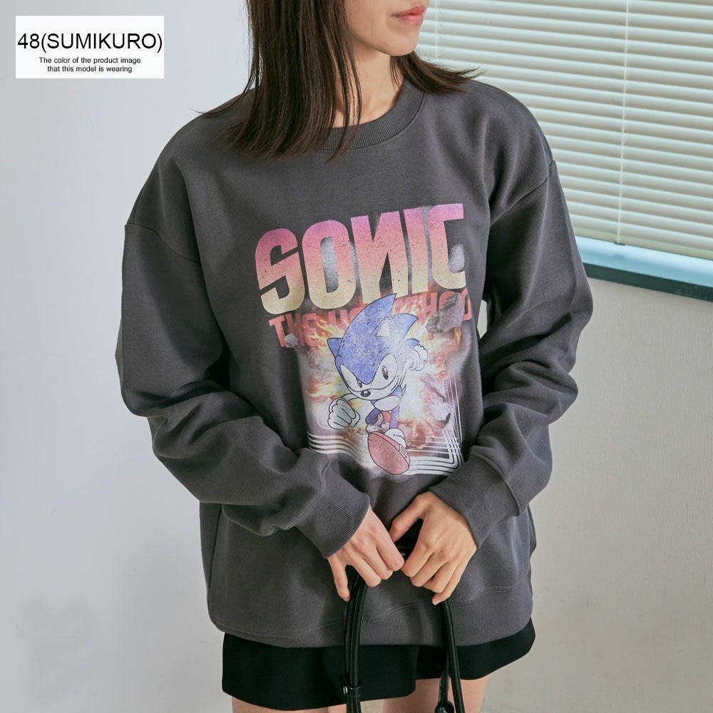 スウェット メンズ SONIC 裏起毛ピグメント風ヴィンテージ加工