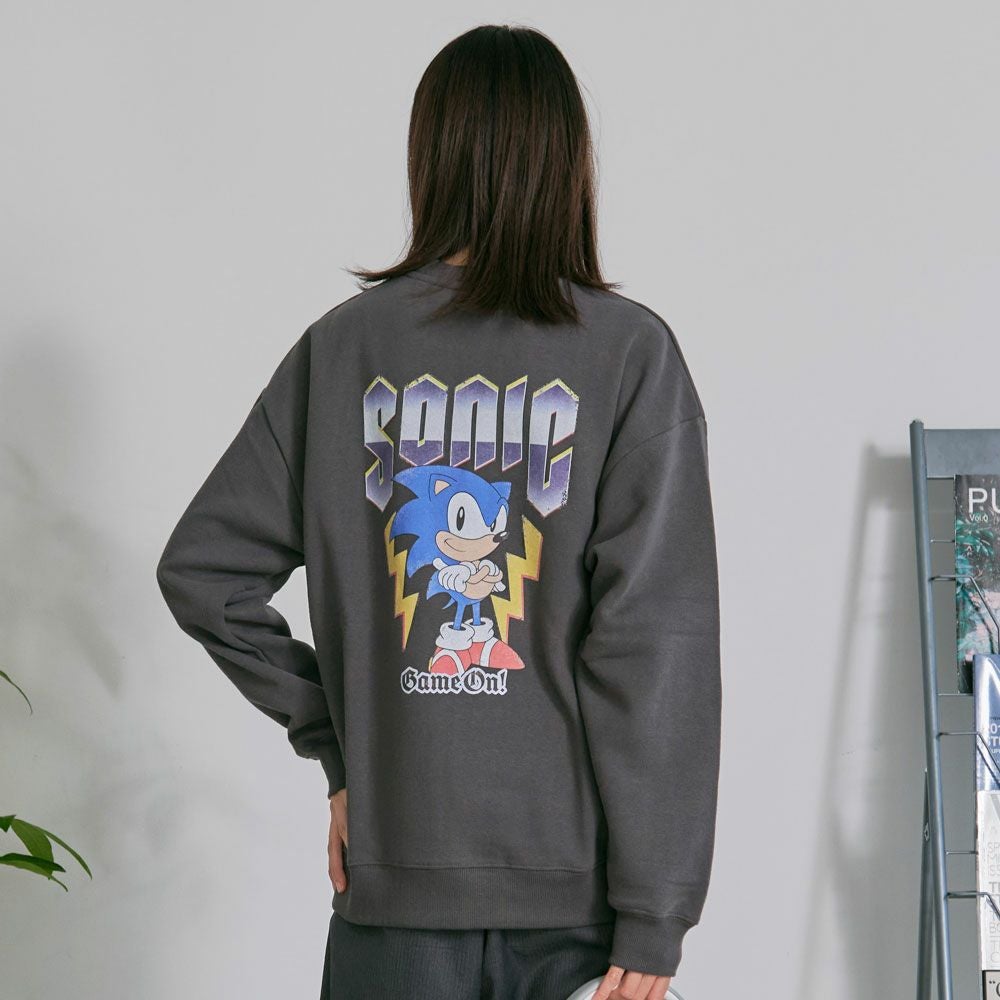 スウェット メンズ SONIC 裏起毛ピグメント風ヴィンテージ加工