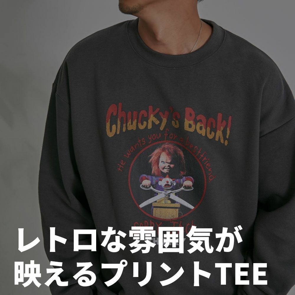 スウェット メンズ CHUCKY 裏起毛ピグメント風ヴィンテージ加工