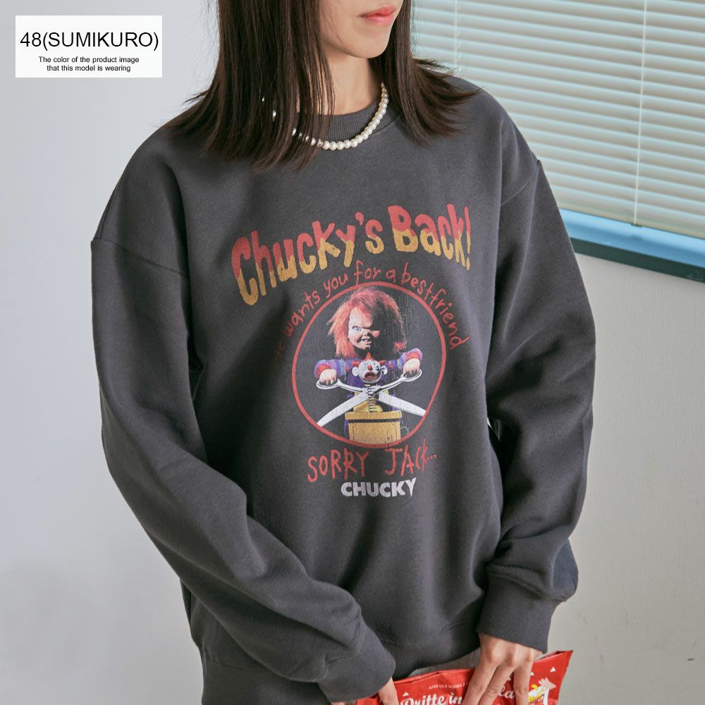 スウェット メンズ CHUCKY 裏起毛ピグメント風ヴィンテージ加工