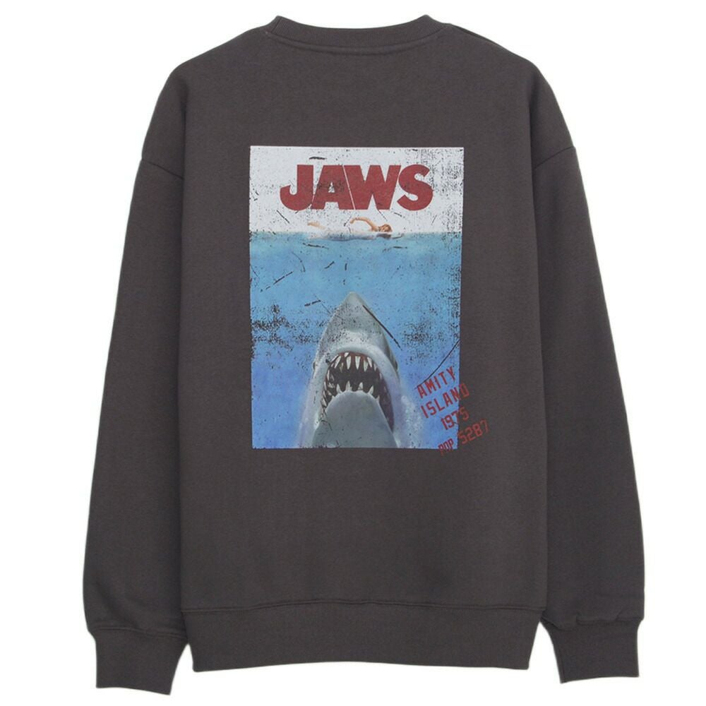 スウェット メンズ JAWS 裏起毛ピグメント風ヴィンテージ加工