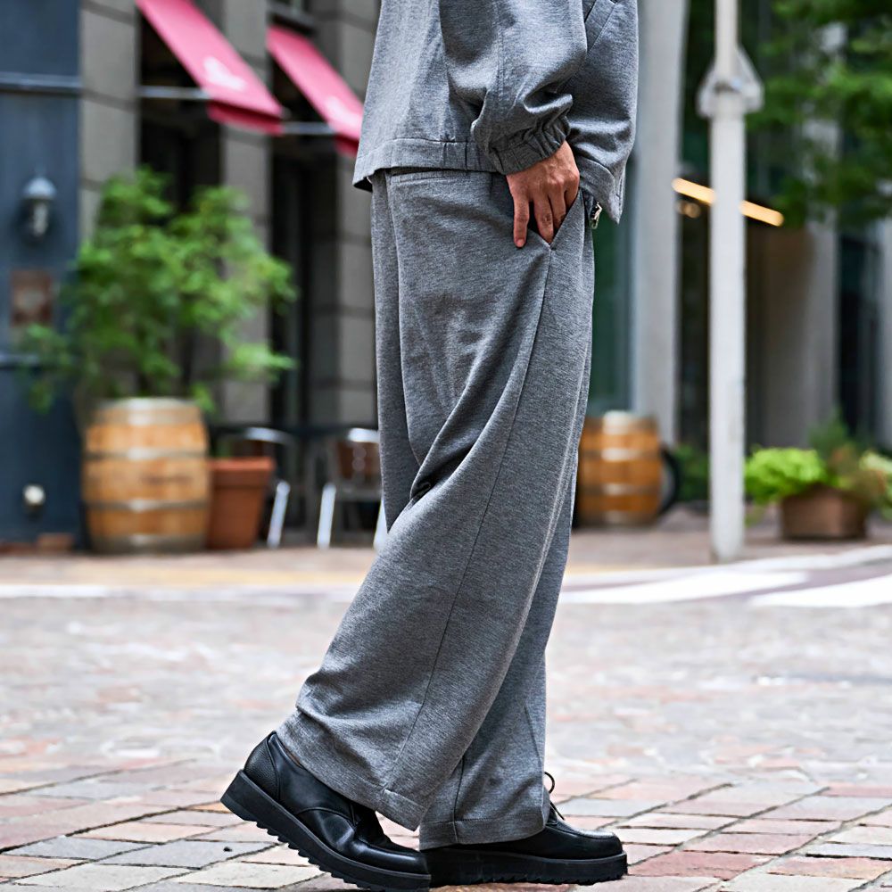 ワイドパンツ メンズ CavariA(キャバリア)ポンチ2タックワイドパンツ/全3色