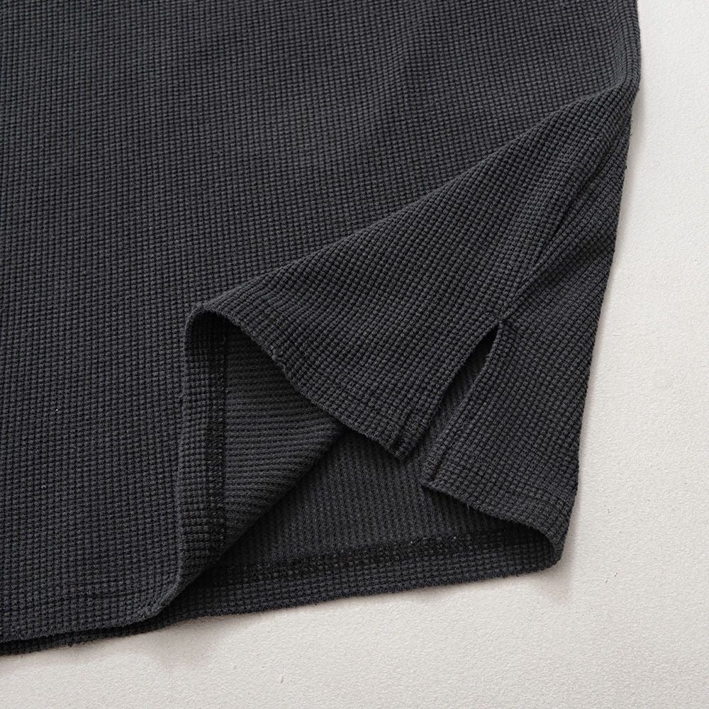 長袖Tシャツ メンズ ヴィンテージ風クロス刺繍ワッフルダメージ