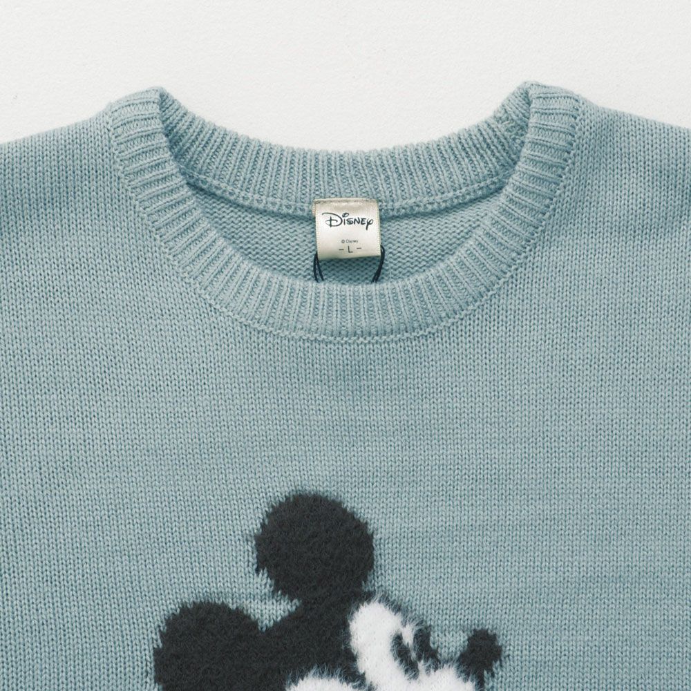 ニット メンズ DISNEY(ディズニー)MICKY ループ刺繍&シャギー