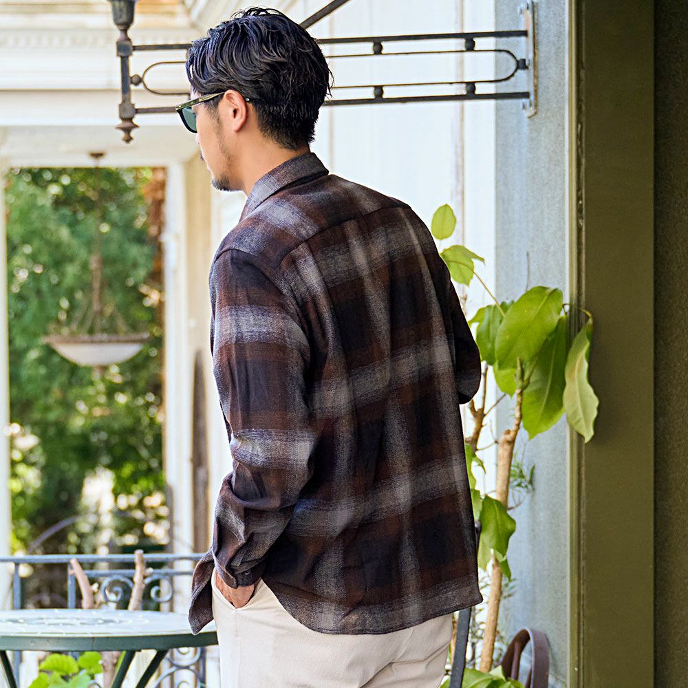 NATURAL STORY(ナチュラルストーリー)USAコットン長袖チェックシャツ/全7色