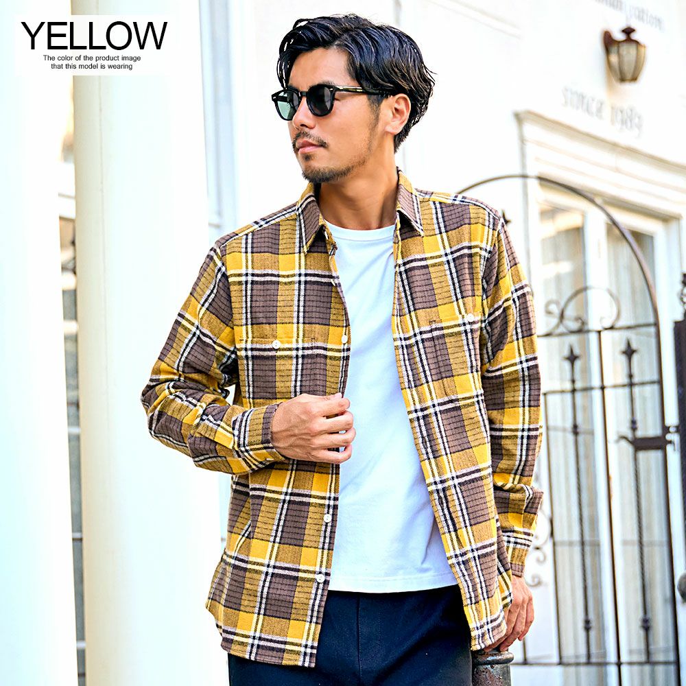 NATURAL STORY(ナチュラルストーリー)USAコットン長袖チェックシャツ/全7色