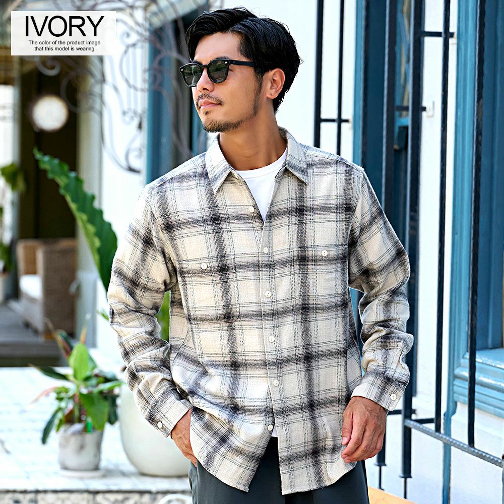 NATURAL STORY(ナチュラルストーリー)USAコットン長袖チェックシャツ/全7色