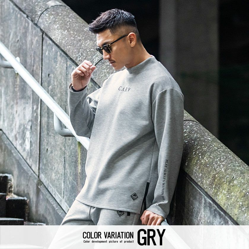C.V.R.A(シーブイアールエー)別注ロゴ刺繍入りモックネックトレーナー