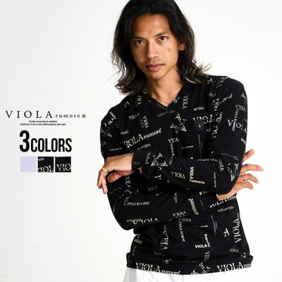 VIOLA(ヴィオラ)総柄Vネック長袖カットソー/全3色