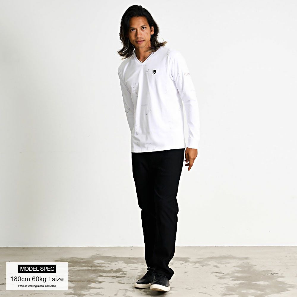 SATOKA サトカ viola white ヴィオラ カットソー ブラウス VIOLA(ヴィオラ)総柄Vネック長袖カットソー/全3色