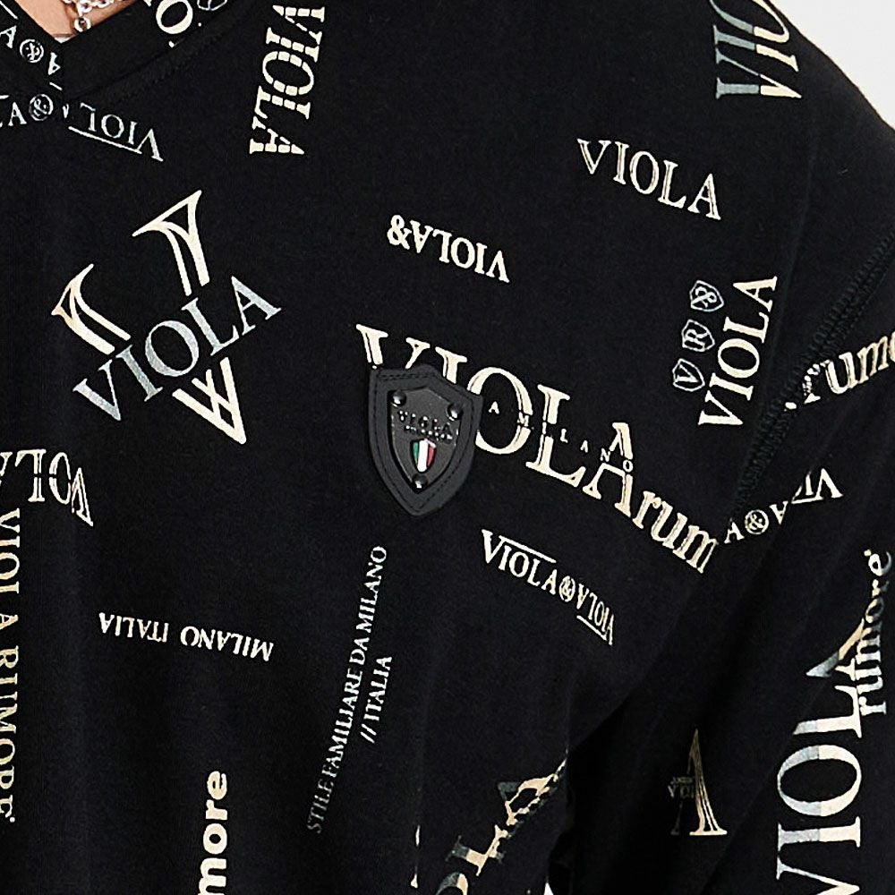VIOLA(ヴィオラ)総柄Vネック長袖カットソー/全3色