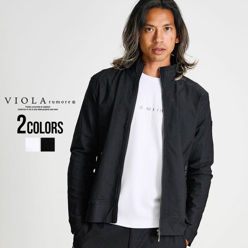 VIOLA(ヴィオラ)総柄ストレッチジャガード長袖フルジップ/全2色