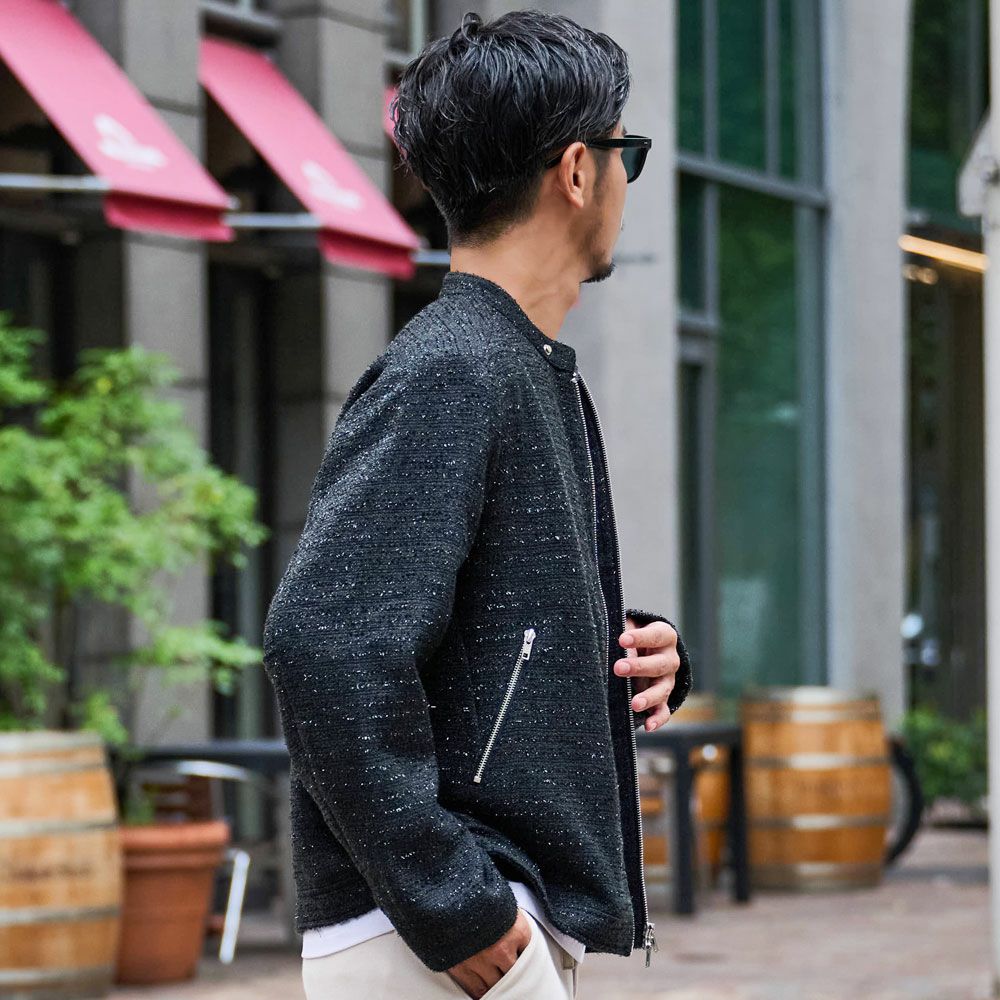⭐️美品⭐️シングルライダースジャケット BEAMS F（ビームスF）CINQUANTA / スタンドカラー シングルライダース