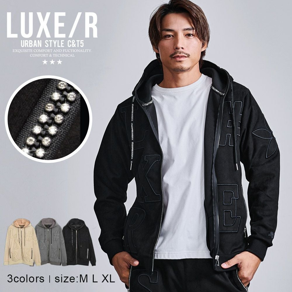 LUXE／R(ラグジュ)フェイクスウェードジップパーカー/全3色