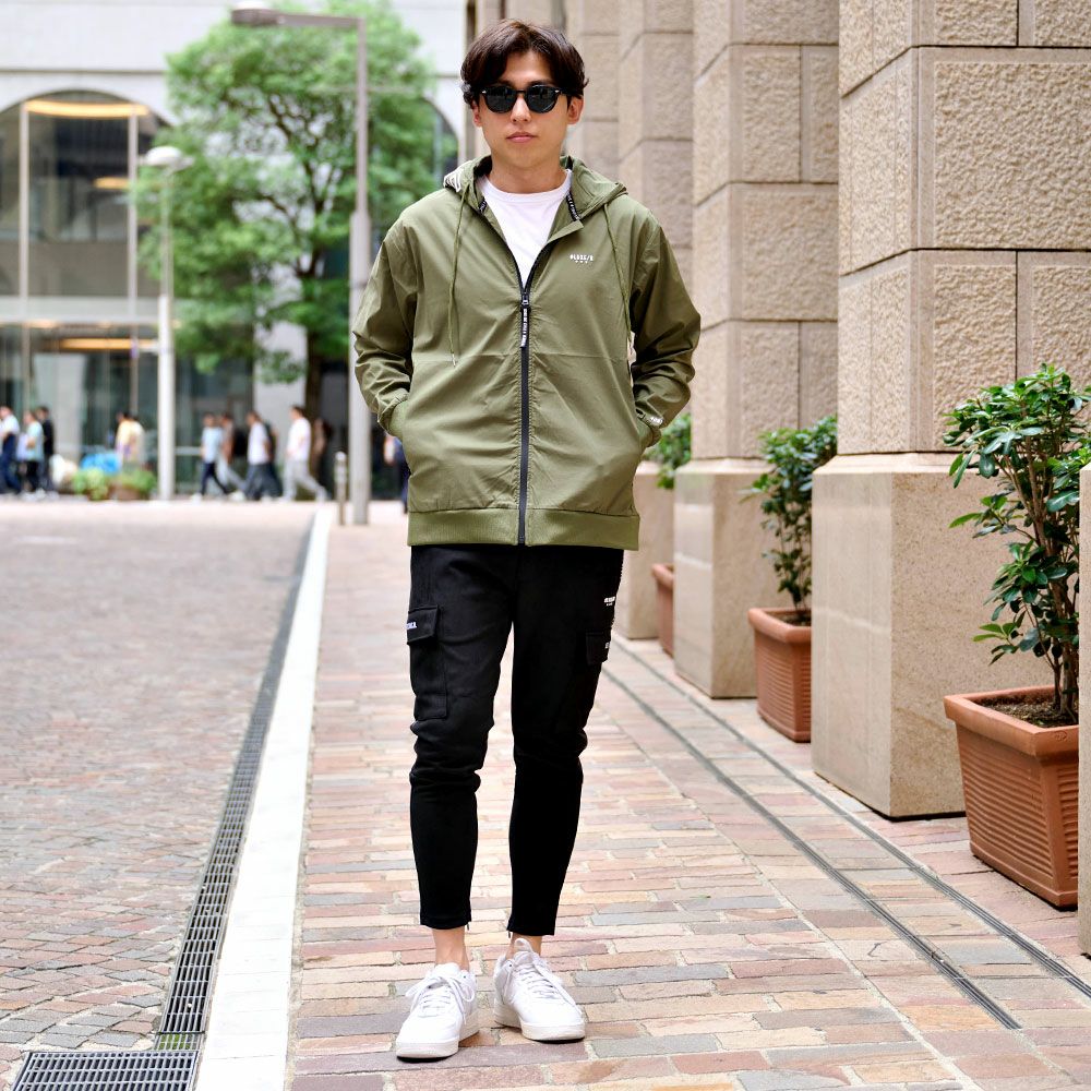 LUXE／R(ラグジュ)撥水加工ストレッチナイロン布帛ZIPパーカー/全4色