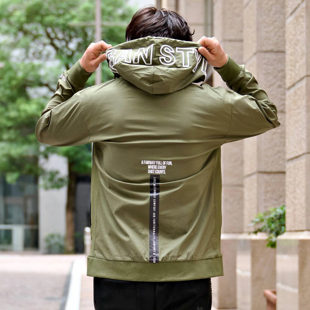 LUXE／R(ラグジュ)撥水加工ストレッチナイロン布帛ZIPパーカー/全4色