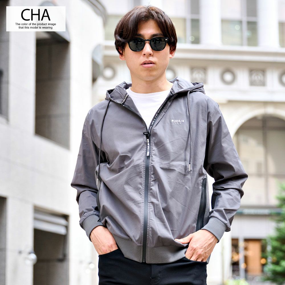 LUXE/R(ラグジュ)撥水加工ストレッチナイロン布帛ZIPパーカー/全4色 LUXE/R(ラグジュ)撥水加工ストレッチナイロン布帛ZIPパーカー/全4色