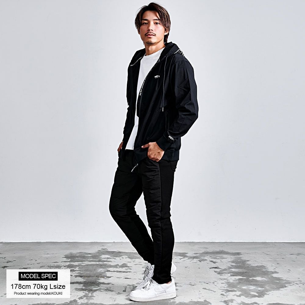 LUXE／R(ラグジュ)撥水加工ストレッチナイロン布帛ZIPパーカー/全4色