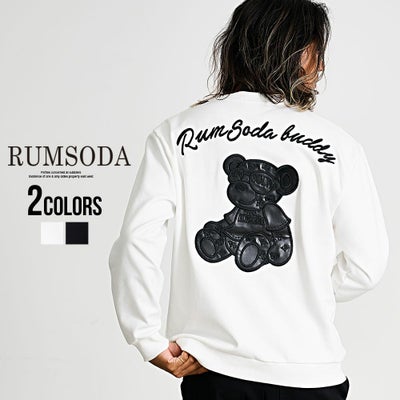 RUMSODA(ラムソーダ)ダブルフェイスPUアップリケ刺繍トレーナー/全2色