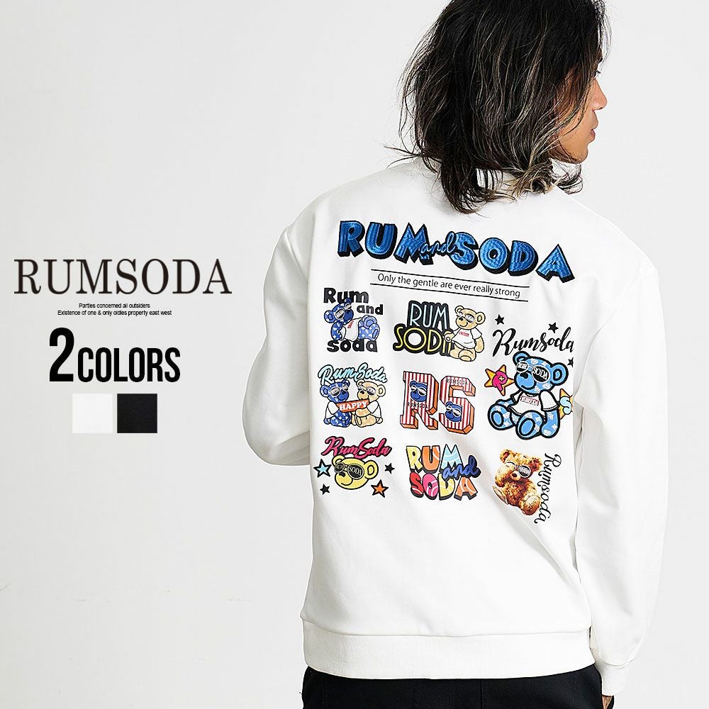 RUMSODA(ラムソーダ)ダブルフェイス×ツイルアップリケ刺繍トレーナー/全2色
