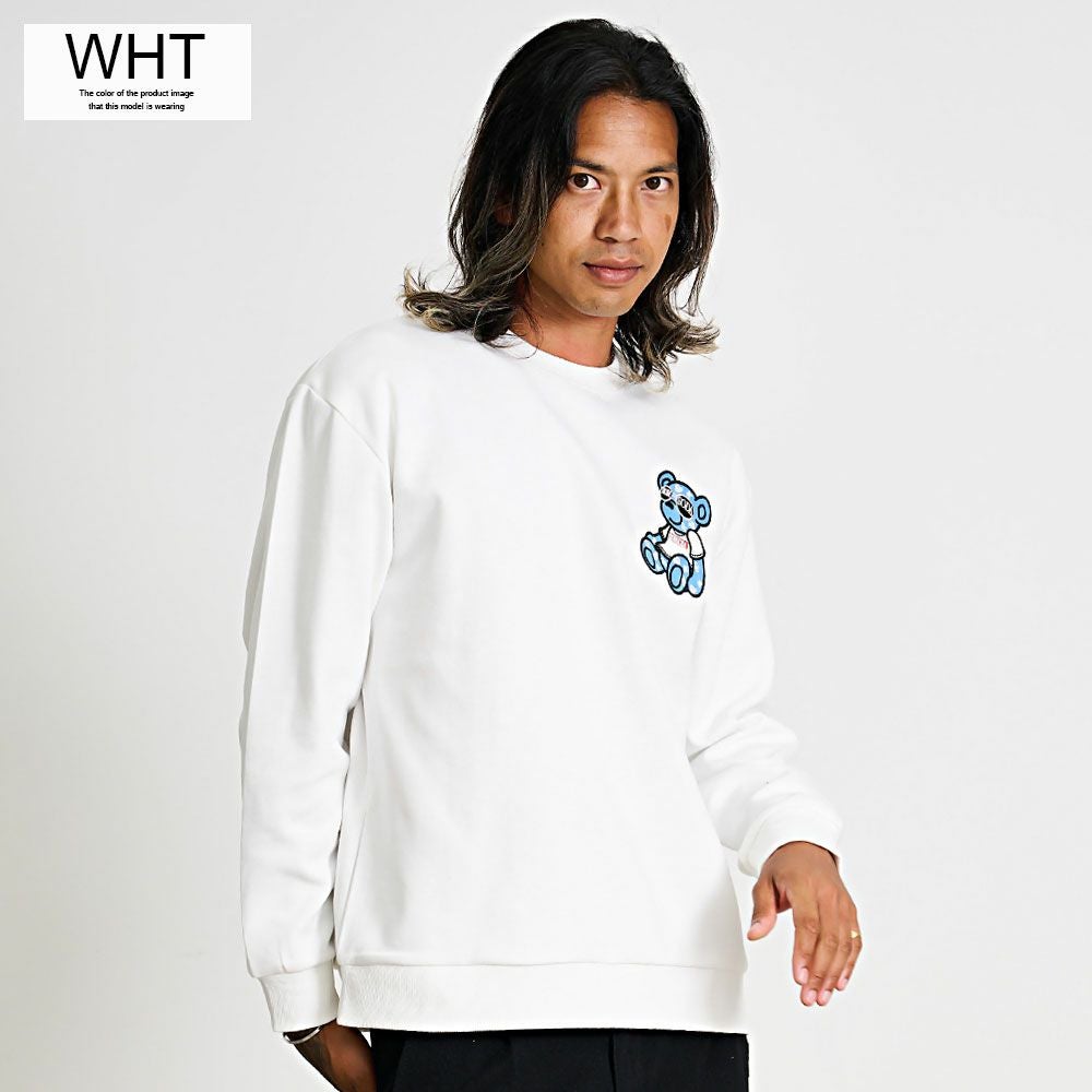 RUMSODA(ラムソーダ)ダブルフェイス×ツイルアップリケ刺繍トレーナー/全2色