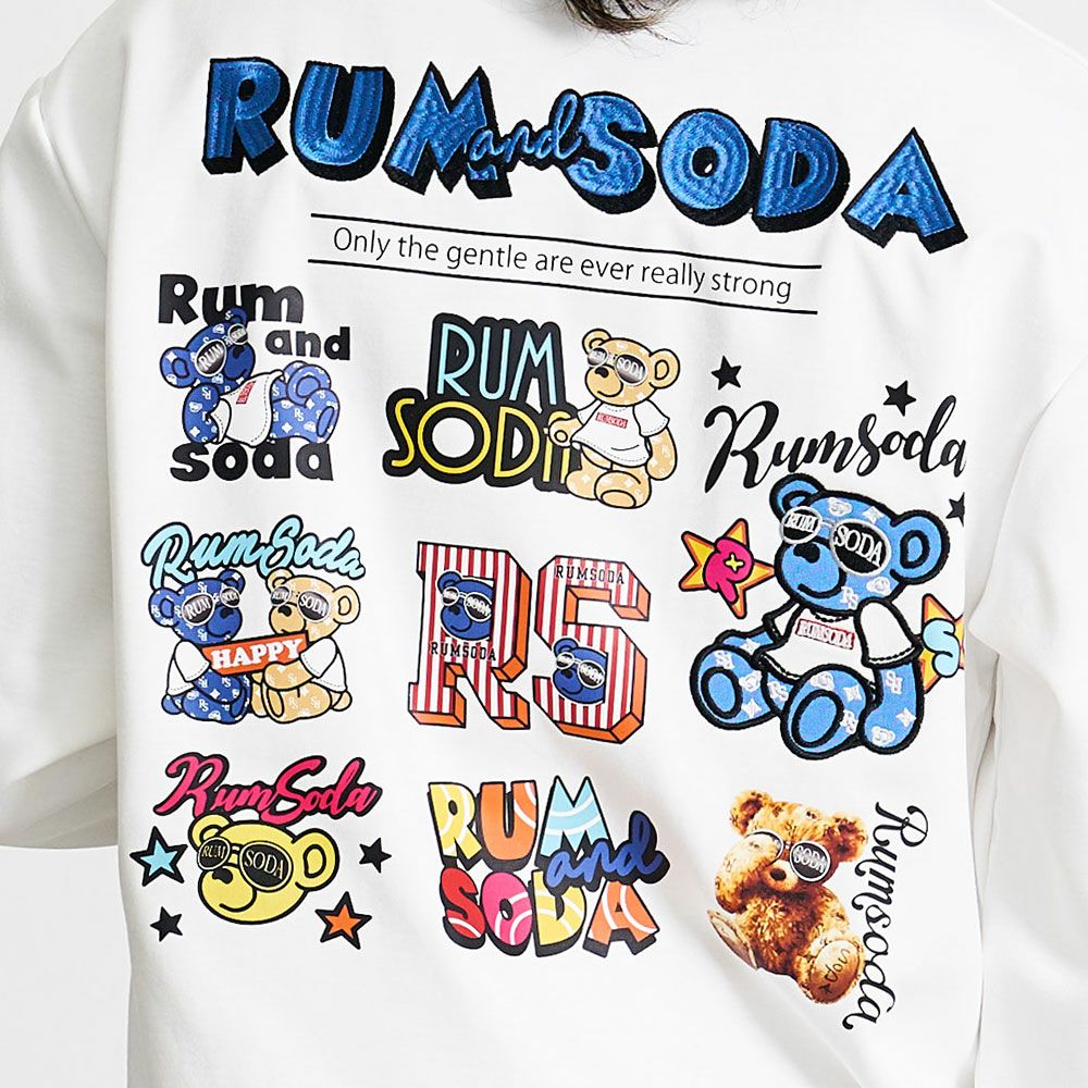 RUMSODA(ラムソーダ)ダブルフェイス×ツイルアップリケ刺繍トレーナー/全2色