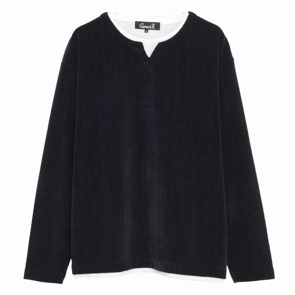 CavariA(キャバリア)モールJQキーネック長袖Tシャツ/全2色