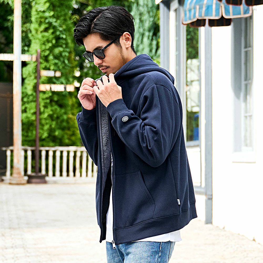 DISCUS(ディスカス)裏ボアZIP長袖パーカー/全4色