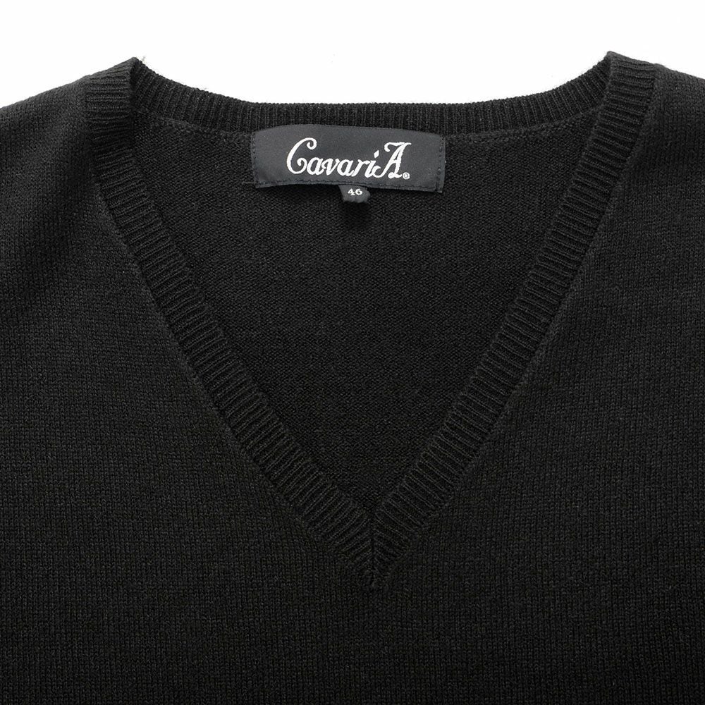 CavariA(キャバリア)カシミアタッチVネック長袖ニット/全6色