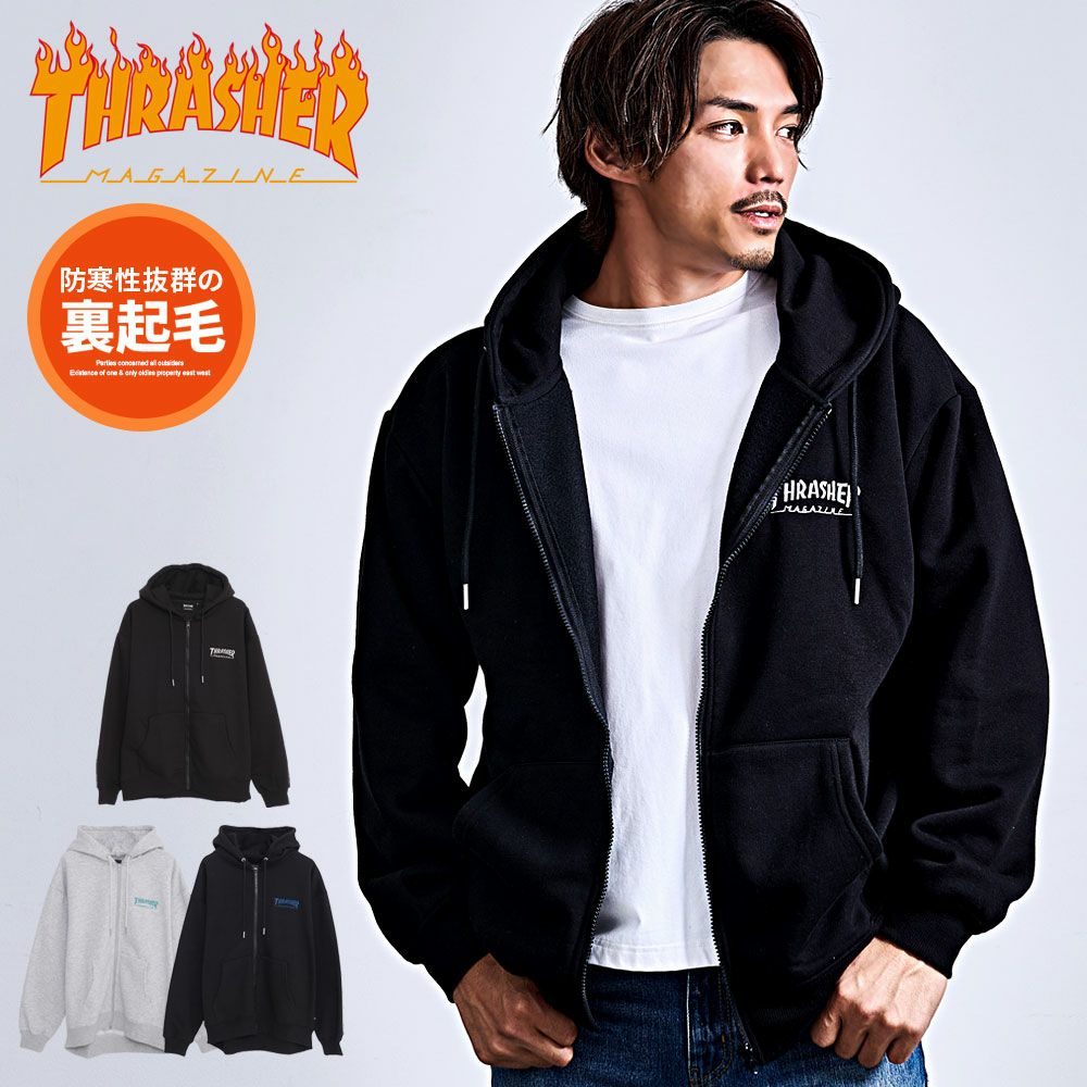THRASHER(スラッシャー)裏起毛/FULL ZIP HOODIE長袖/全2色 THRASHER(スラッシャー)裏起毛/FULL ZIP HOODIE長袖/全2色