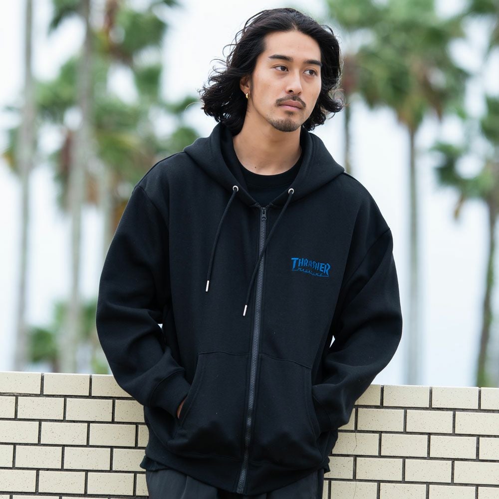 THRASHER(スラッシャー)裏起毛/FULL ZIP HOODIE長袖/全2色