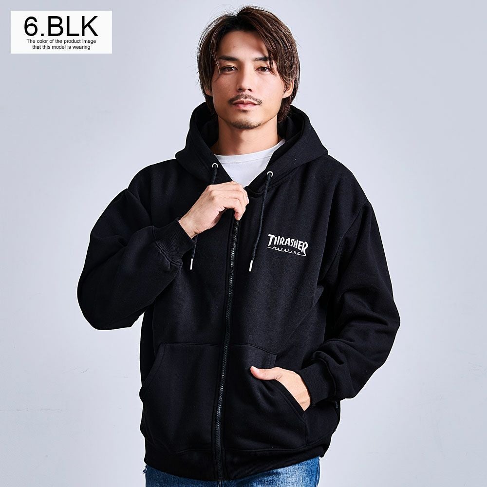 THRASHER(スラッシャー)裏起毛/FULL ZIP HOODIE長袖/全2色