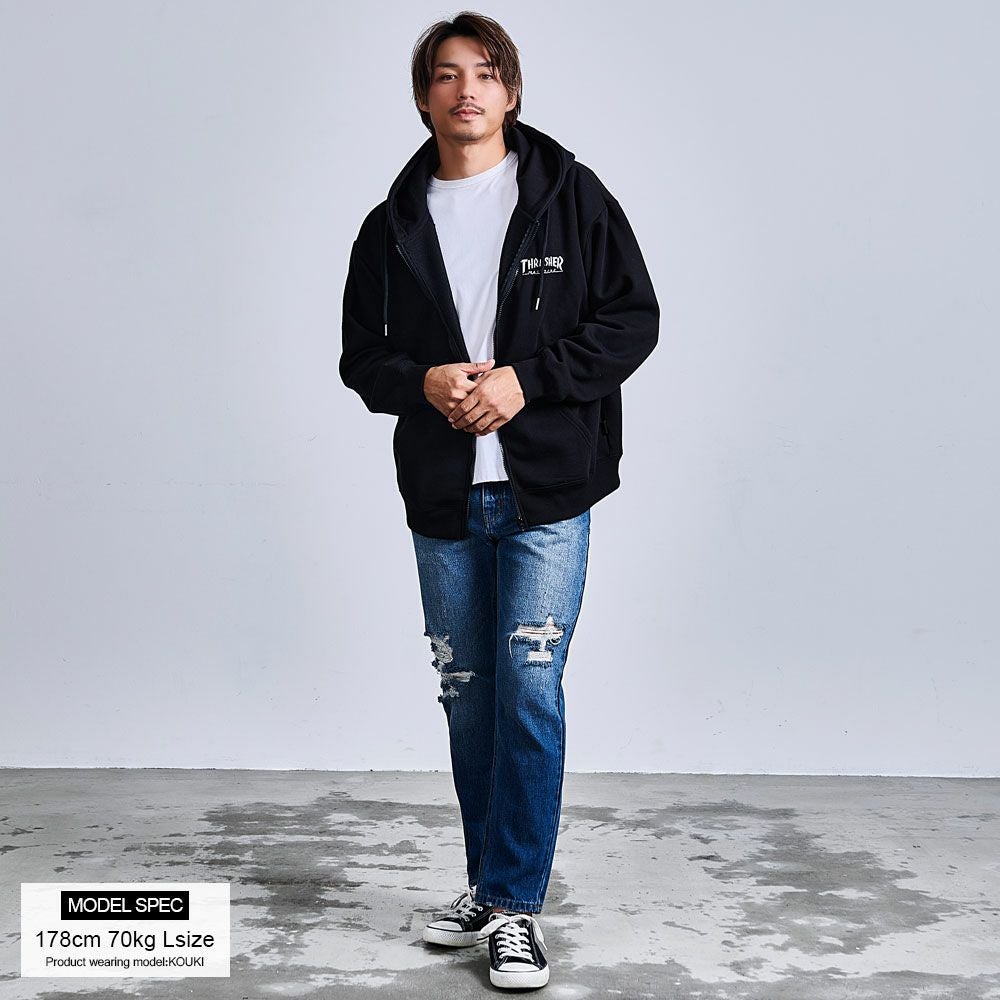 THRASHER(スラッシャー)裏起毛/FULL ZIP HOODIE長袖/全2色