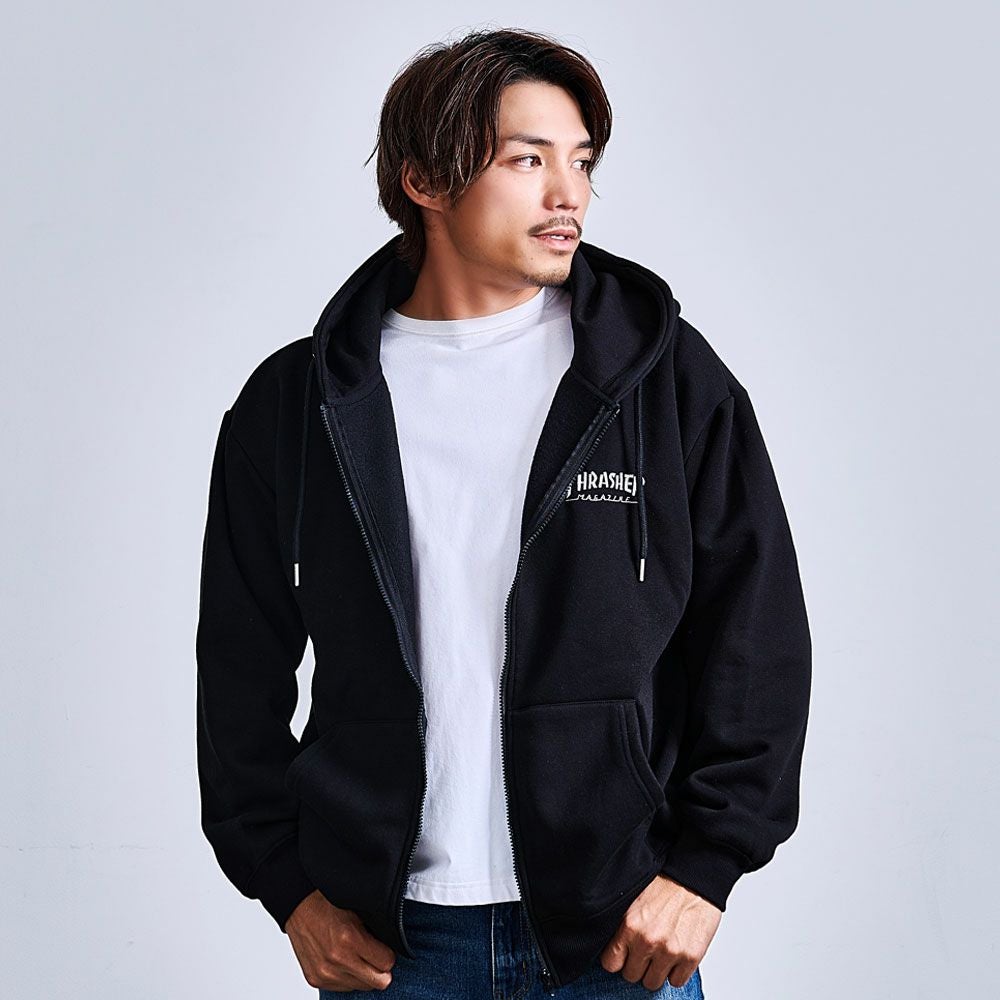 THRASHER(スラッシャー)裏起毛/FULL ZIP HOODIE長袖/全2色