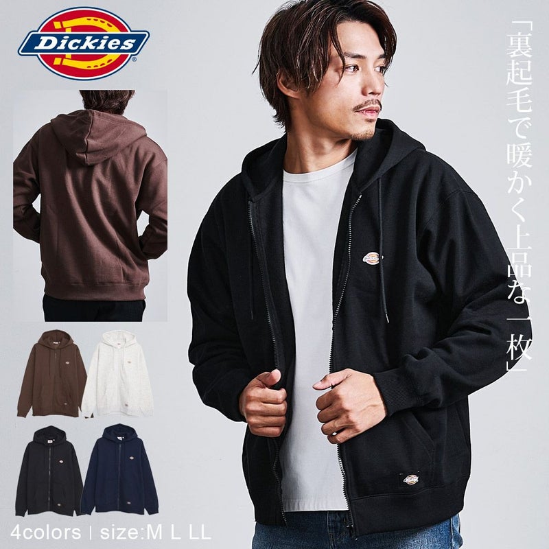  Dickies(ディッキーズ)裏起毛ワッペンクZIPパーカー/全4色