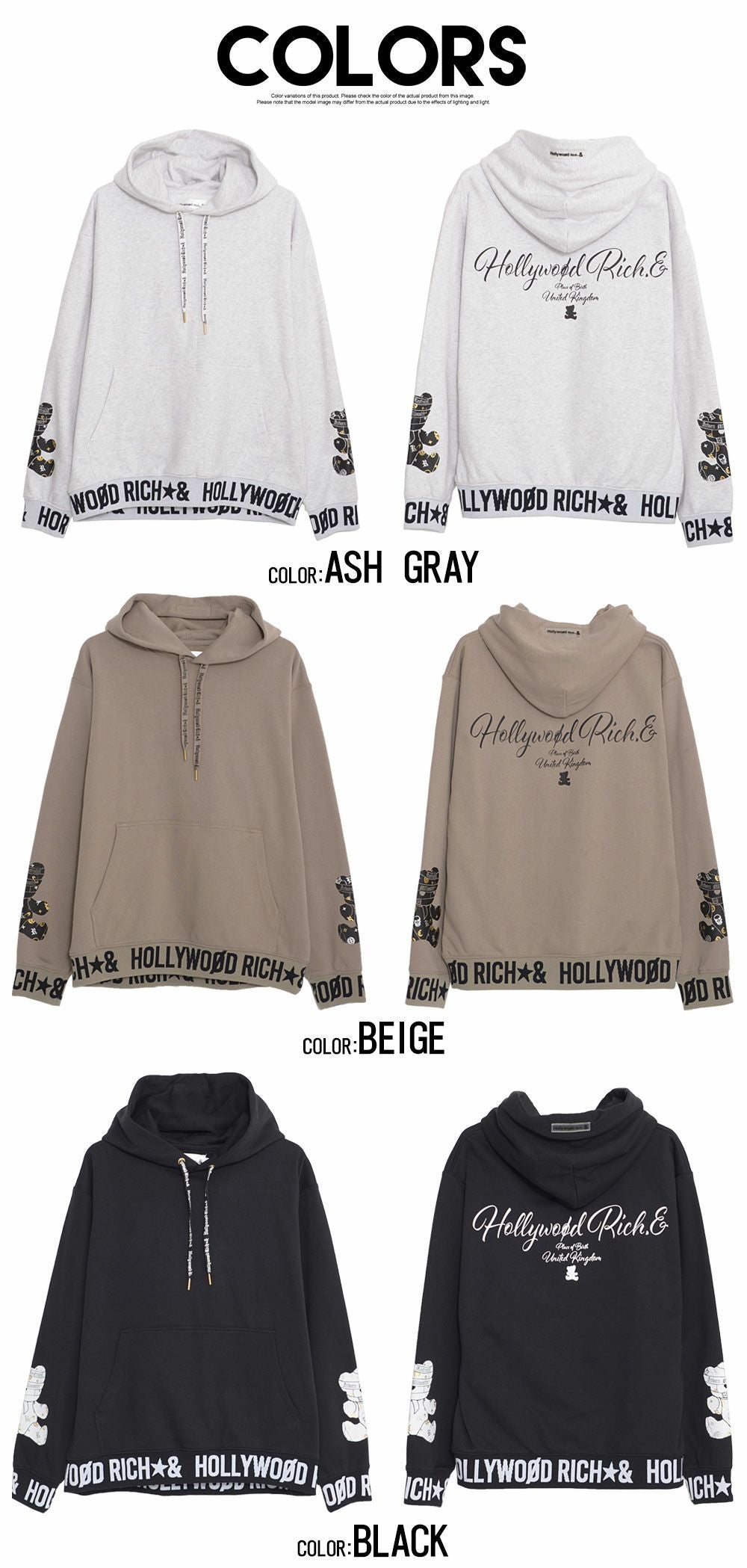 Hollywood rich.&(ハリウッドリッチ)ジャガードリブパンクベアPO