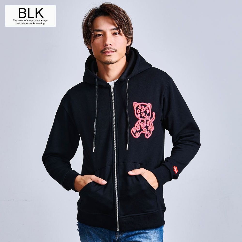 LUXE／R(ラグジュ)ハイメッシュプリントジップパーカー/全2色