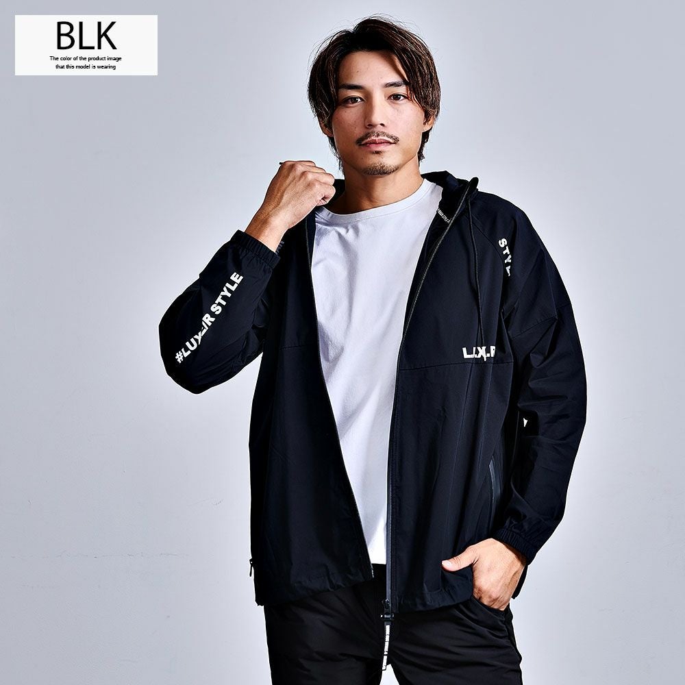 LUXE／R(ラグジュ)撥水加工ストレッチナイロン布帛切替止水ジップ