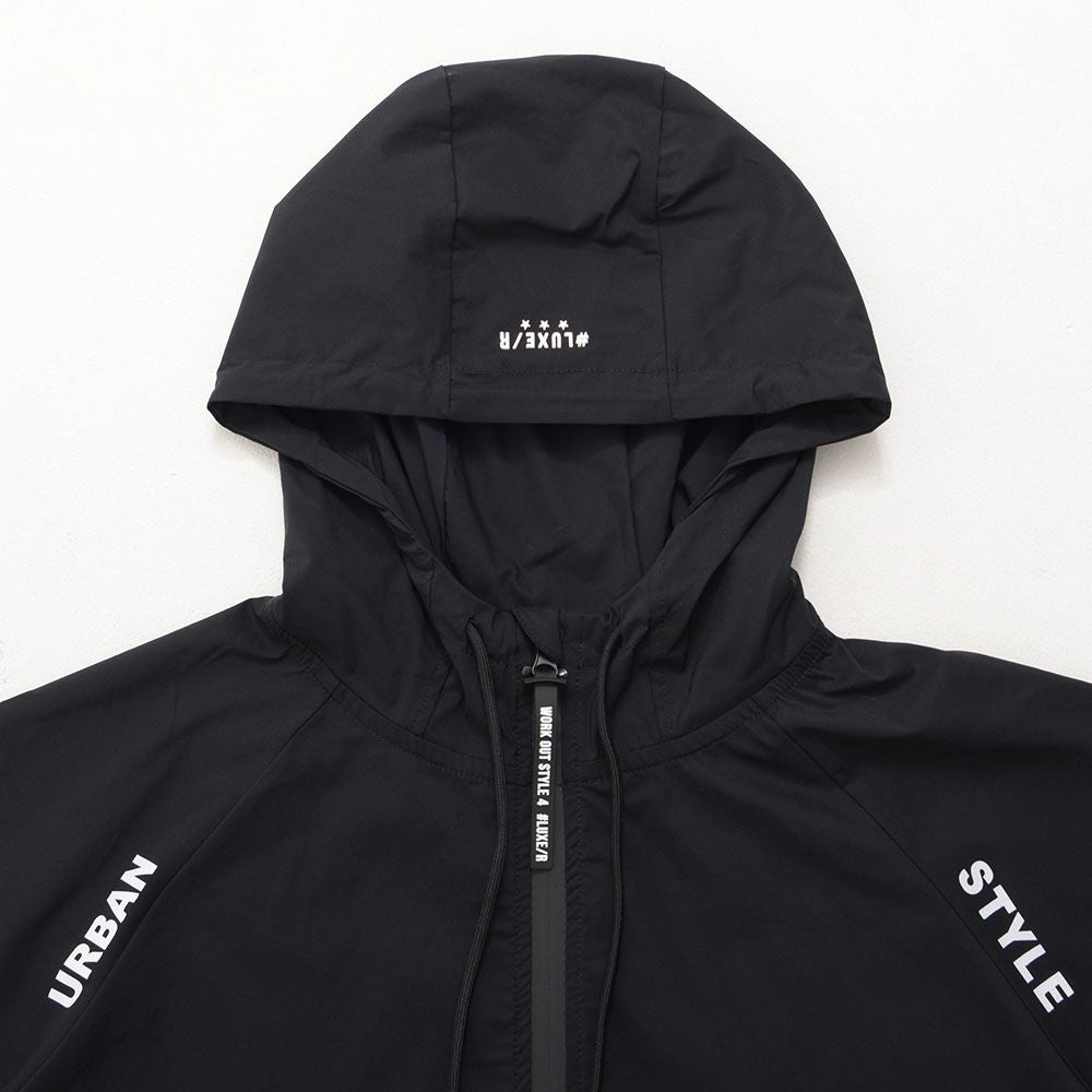 LUXE／R(ラグジュ)撥水加工ストレッチナイロン布帛切替止水ジップ