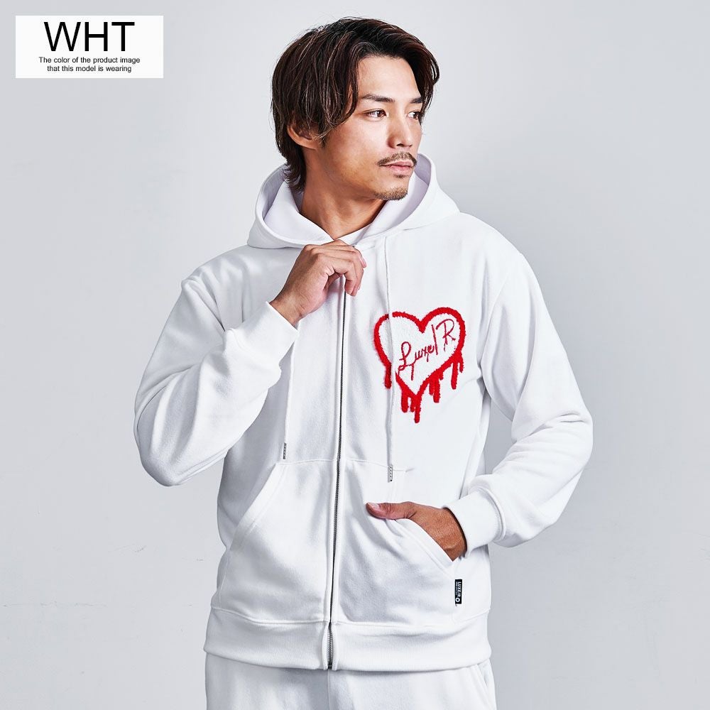 LUXE／R(ラグジュ)ドロッピングハートジップパーカー/全3色