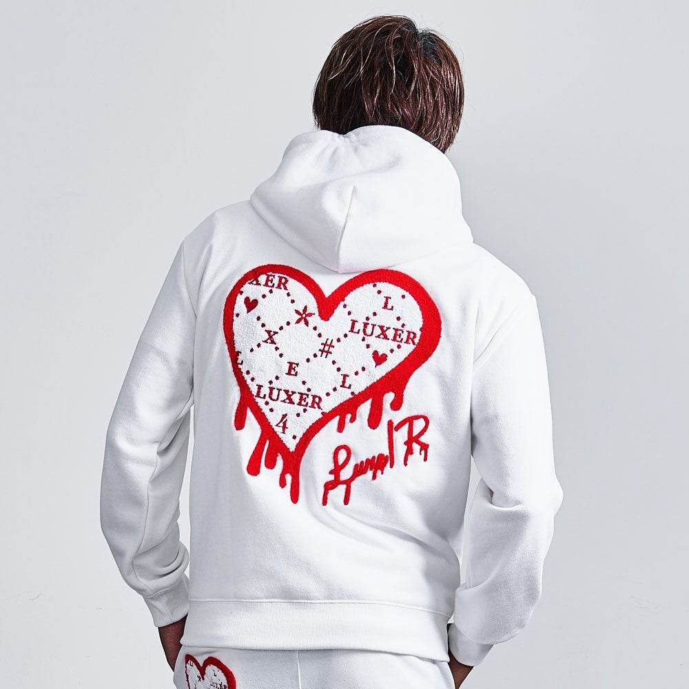 LUXE／R(ラグジュ)ドロッピングハートジップパーカー/全3色
