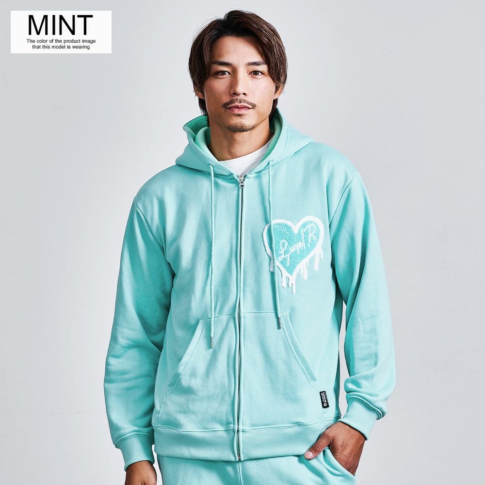 LUXE／R(ラグジュ)ドロッピングハートジップパーカー/全3色