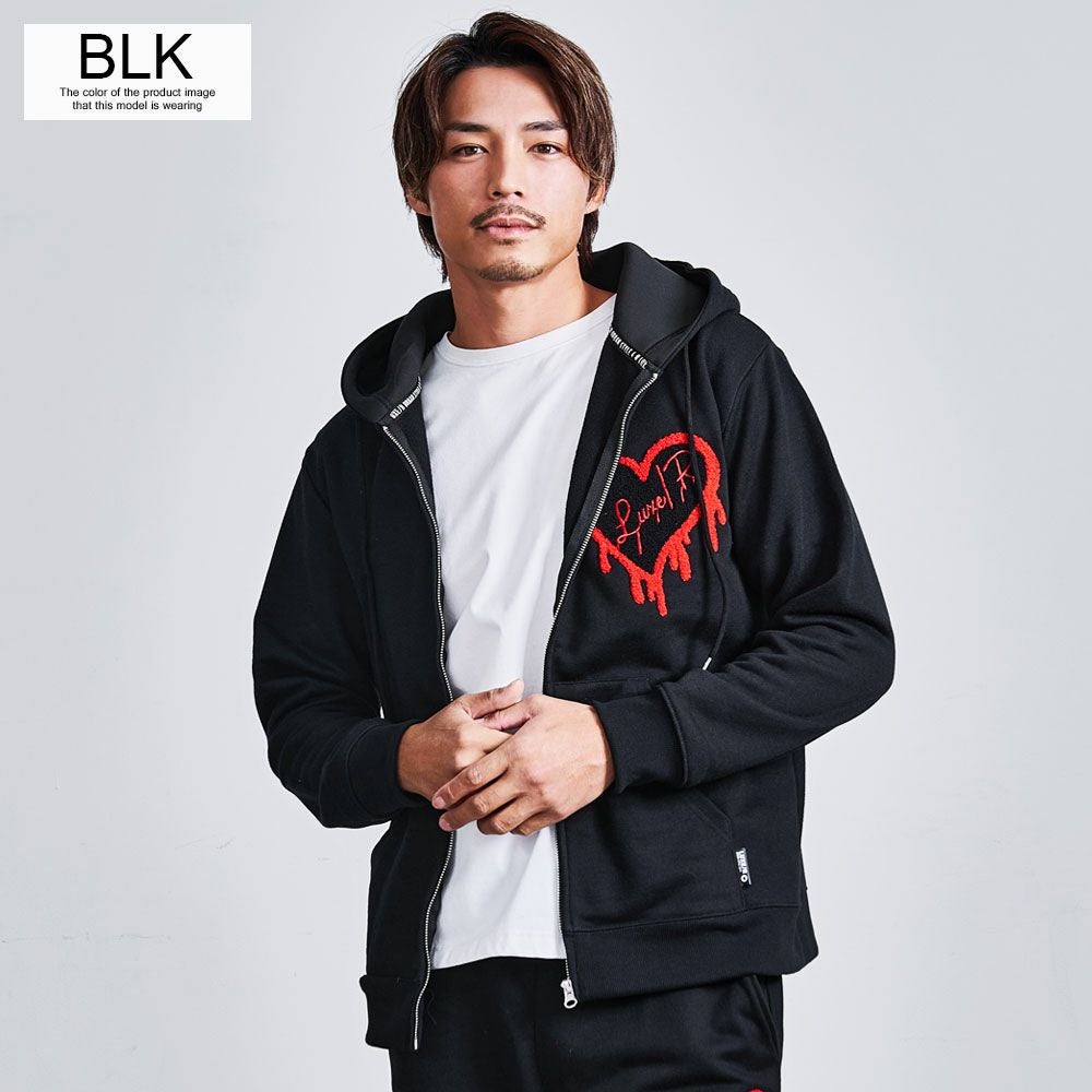 LUXE／R(ラグジュ)ドロッピングハートジップパーカー/全3色